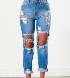 Distressed Mom Jeans